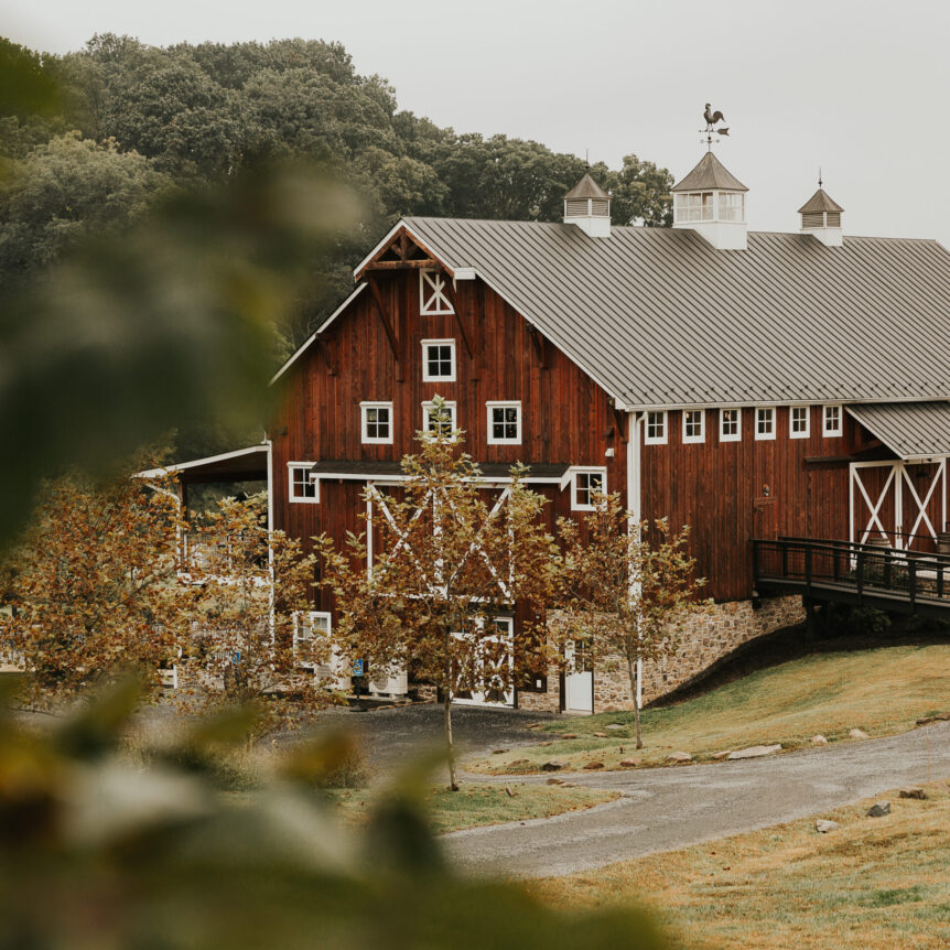 Rustic barn Zion Springs wedding venue in autumn