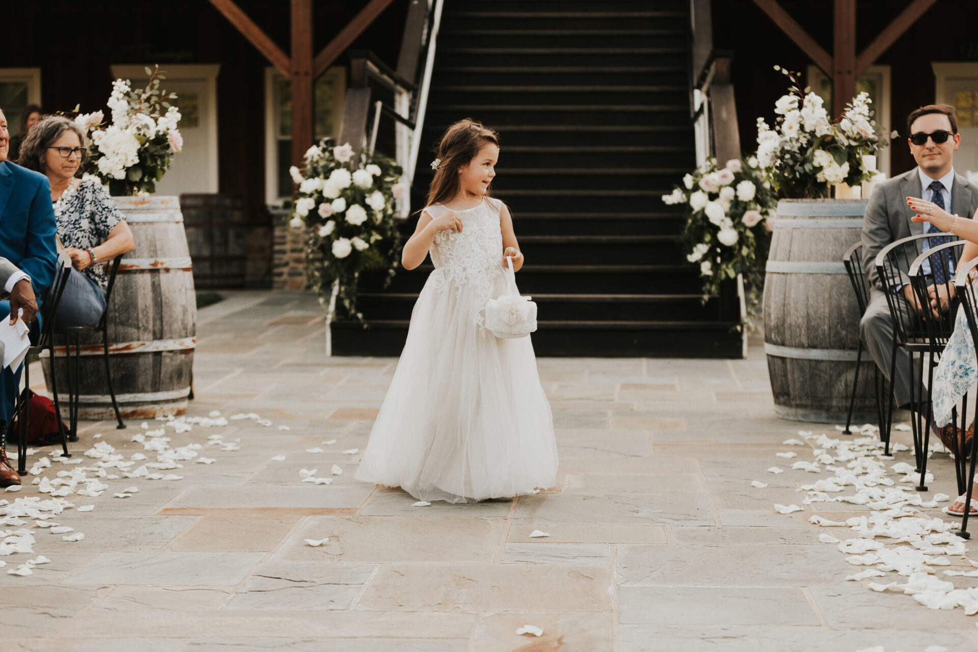 Zion Springs flower girl with white petals