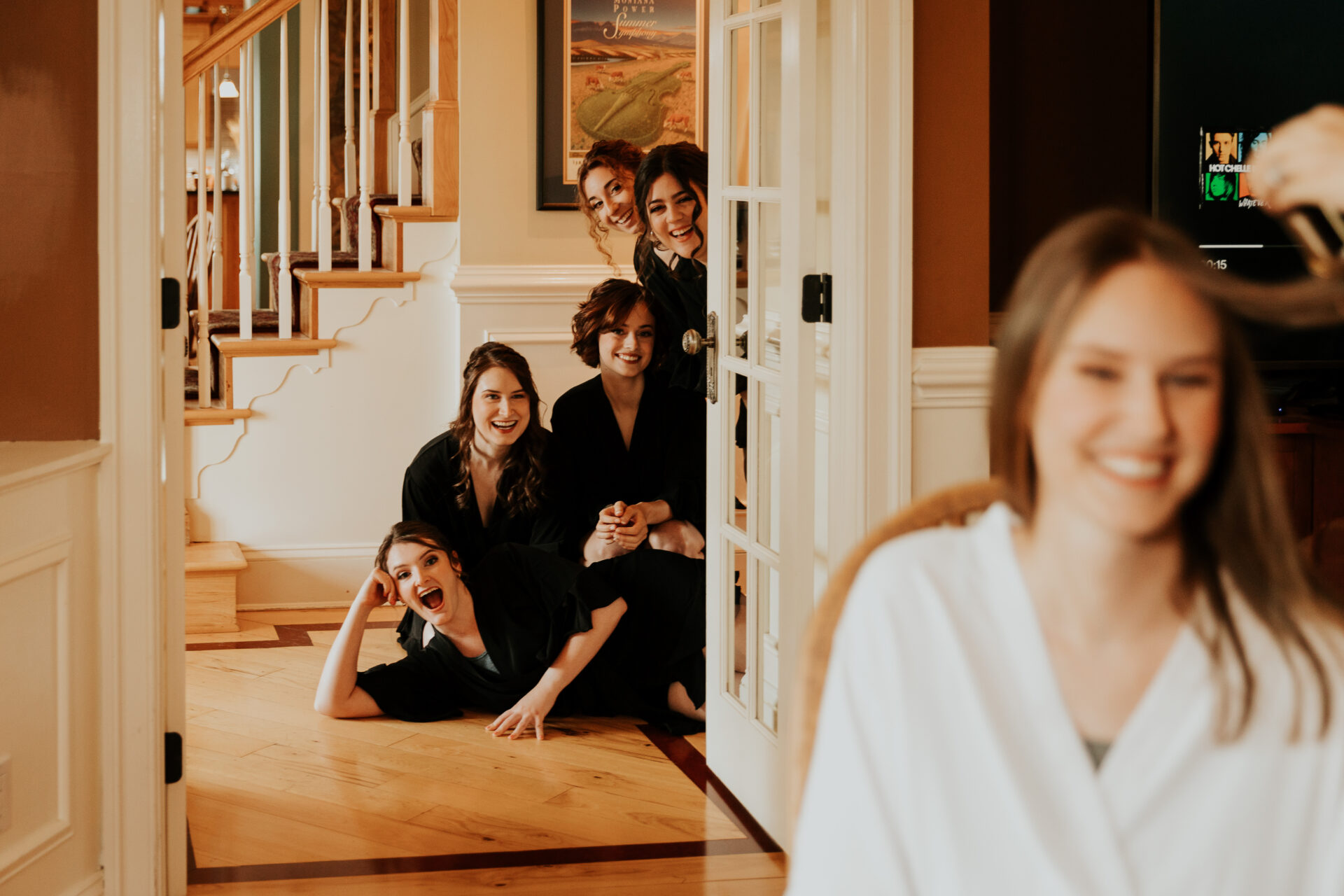 bride and bridesmaids getting ready at Zion Springs