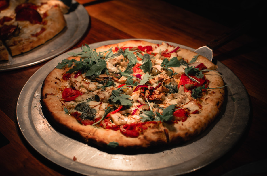 Zion Springs roasted tomato and chicken pizza