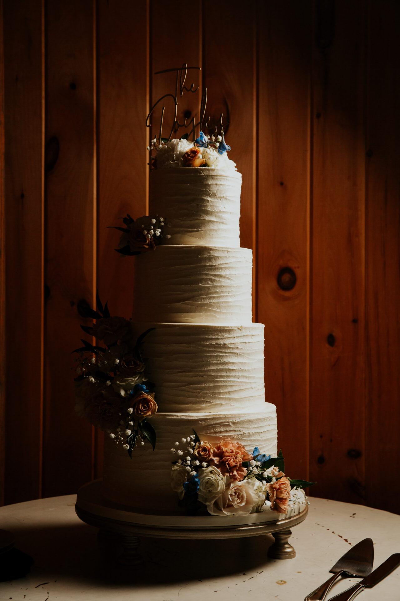 wedding cake with flowers