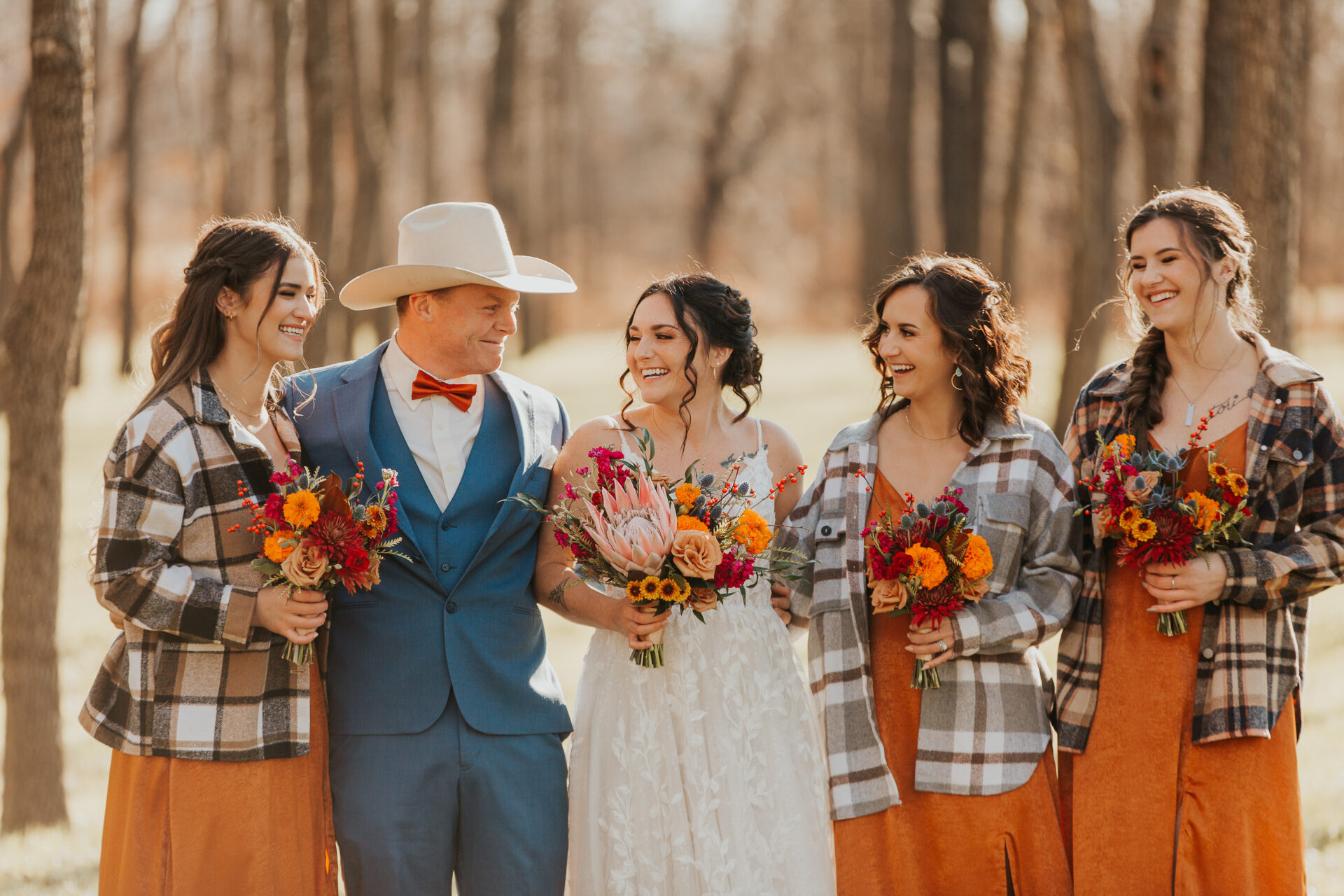 bride bridesmaid, winter wedding, walnut grove