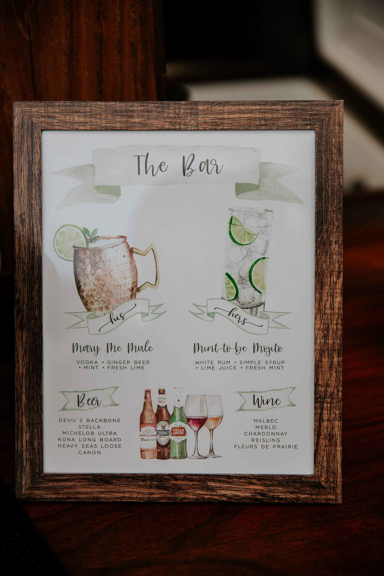 signature drink signage